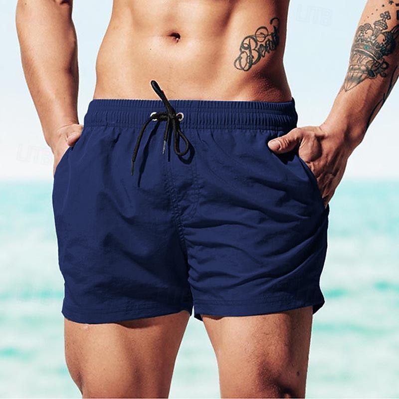 Herre Surfeshorts Badeshorts Snorer Elastisk midje عادي Komfort Hurtigtørkende Kort Ferie Strand Helg Mote Fritid Vannmelon Rød Gressgrønn Mikroelastisk 2026 - $12.49 –P1