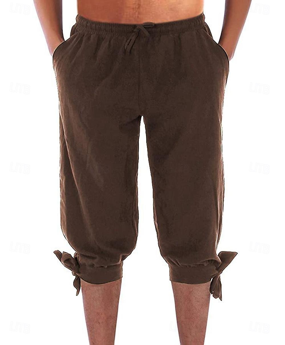 Retro Vintage Medieval 17th Century Masquerade Pirate Pants Viking Solid Color Fancy Dress Men's Pirate Fantasy Masquerade Party / Evening Adults' Pants 2026 - $21.99 –P4