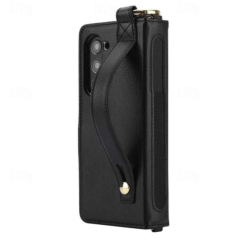 τηλέφωνο tok Για Samsung Galaxy Z Διπλώστε 6 Z Fold 5 Z Fold 4 Z Fold 3 Πίσω Κάλυμμα με βάση στήριξης Μαγνητική με τον Lanyard Ρετρό TPU PU δέρμα 2025 - $28.99 –P4