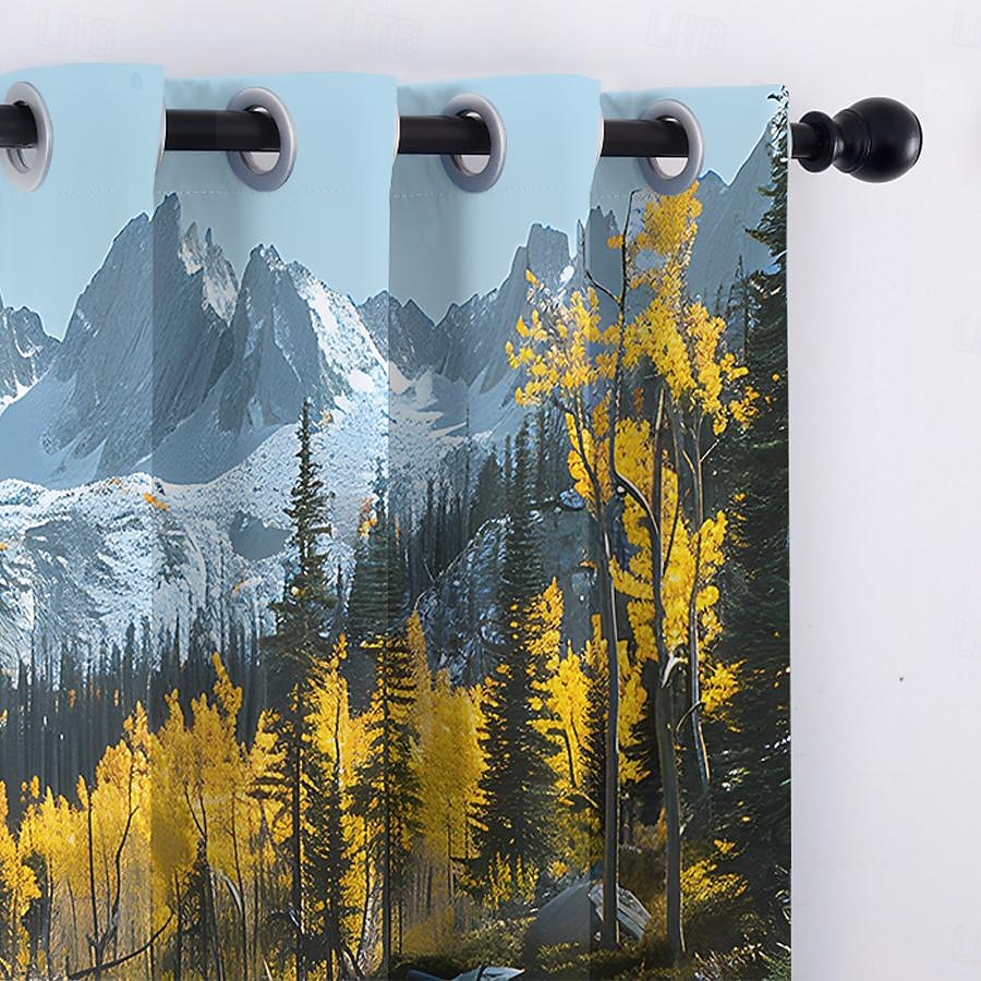 privacidade de cortina externa à prova d'água, cortinas deslizantes para pátio, cortinas de pérgula com ilhós e paisagem florestal para gazebo, varanda, varanda, festa, 1 painel de 2026 por $41.99 –P10