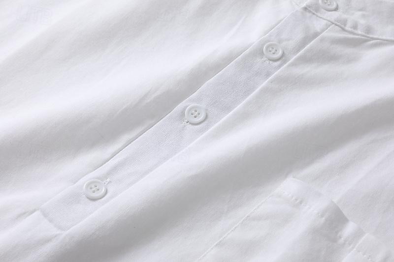 Hombre Camisa Camisa de cuello chino Camisa de cuello mandarín Camisa de manga corta Camisa casual Plano Vacaciones Calle Blanco Amarillo Azul cielo Verde Trébol Manga Corta Cuello alto Verano Ropa 2025 - $19.49 –P6