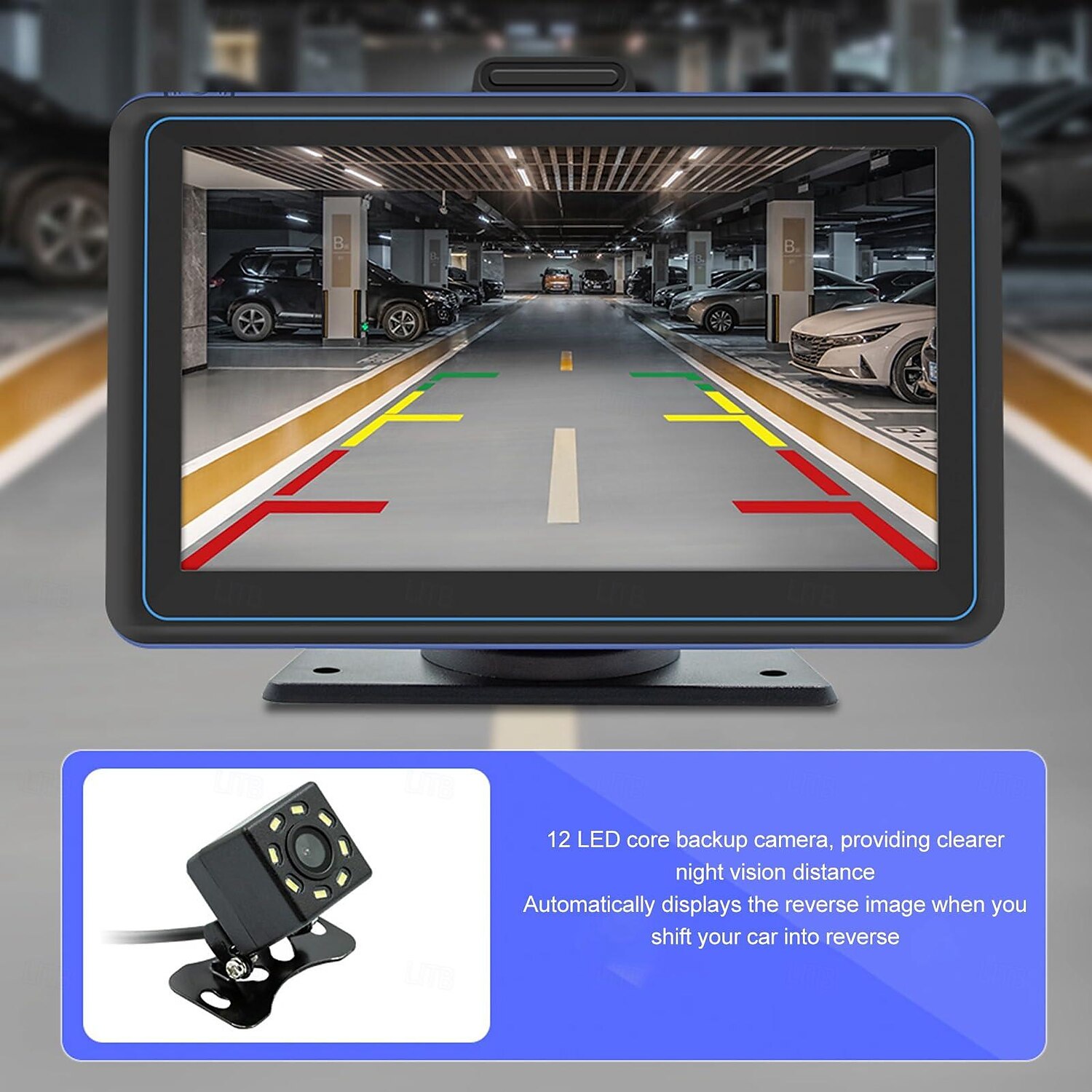 Lecteur de voiture écran 7 pouces sans fil autoradio miroir lien lecteur mp5 avec navigation gps carplay autosupport 12 led caméra de recul installation facile de 2025 ? $131.99 –P7