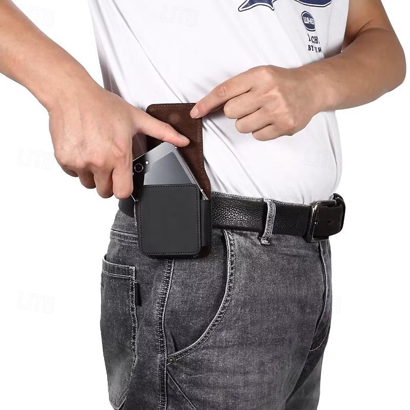 2025年 メンズ Samsung Z Flip 6/5/4/3/2/1 ユニバーサル フォンケース レザーケース ベルト ウエストバッグ プロップ PU レザーバッグ フォンウォレット ヴィンテージベルト フォン保護ケース  コレクション – $16.99 –P10