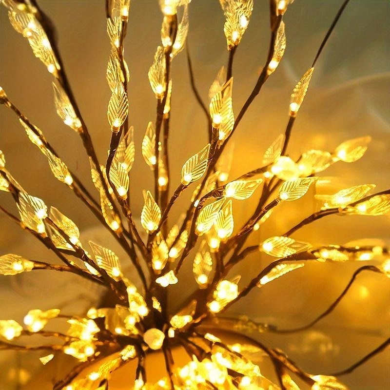 1 Stück transparentes Blätterzweiglicht mit 20 LEDs, LED-Lichtstreifen, Weidenzweiglampe, Blumenlichter erhellen Ihren Raum mit eleganter Atmosphäre, perfekt für Haus, Garten, Hochzeit, Weihnachtsdekoration 2025 - $14.99 –P6