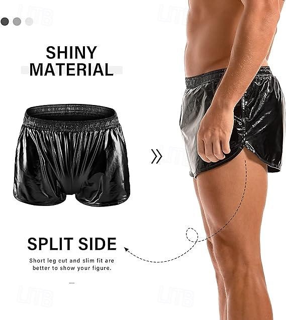 Metallisk 80-talet Glänsande latexpatent Shorts PU-läder Disk Maskeradkläder Herr Halloween Karnival Maskerad Fest / afton Möhippa Prideparad Vuxna Shorts 2025 - $17.99 –P13