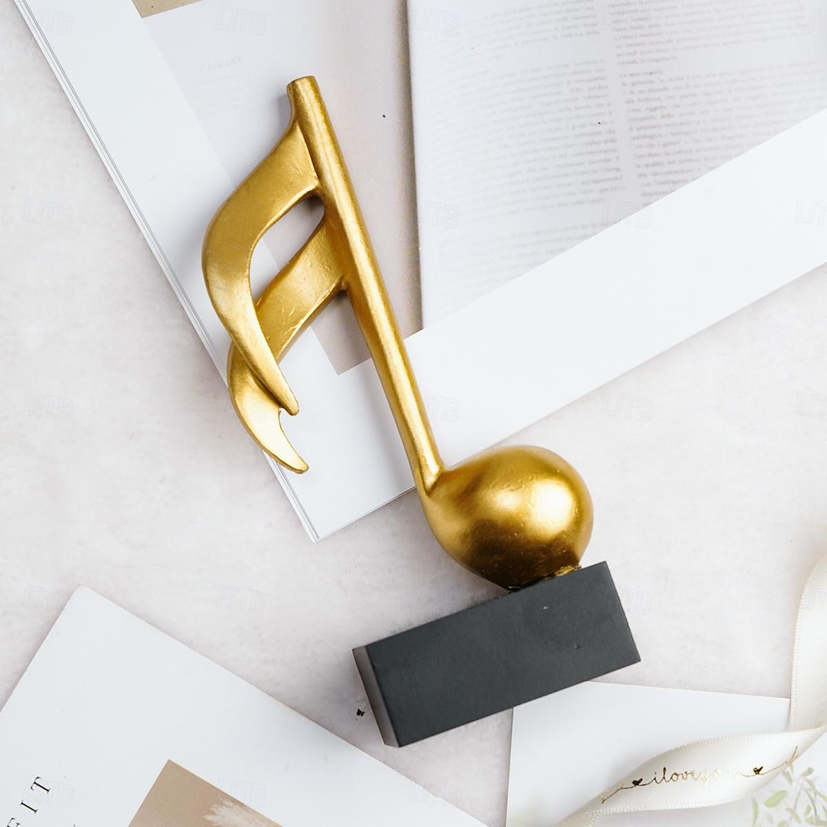 Figuritas de notas musicales, escultura musical, estatua artesanal, decoraciones de mesa para amantes del piano, recuerdos de músicos, decoración para el hogar y la Oficina 2025 - $9.49 –P8