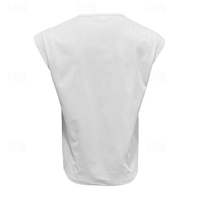 Herren Tank Top Weste Unterhemd Ärmelloses Shirt Ärmellos Rundhalsausschnitt Frühling & Sommer Einfach Mode Designer Basic Urlaub Straße Ausgehen Weiß Wein Dunkelmarine Top T-Shirt für Herren 2025 - $10.99 –P6