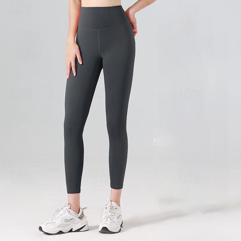Damskie Legginsy na siłownie Spodnie Joggers Jogger Getry Podstawowy Lekki Wysoka talia Pilates Trening w siłowni Bieganie Majtki Jednokolorowe Jasnobrązowy Czarny Biały Jesień Zima Sport Odzie 2026 - $13.99 –P4