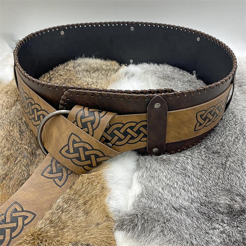 Punk y gótico Medieval Renacimiento Baile de Máscaras Cinturón Vikingo caballero celta Hombre Mujer Unisexo Vikingo Carnaval Mascarada Escenario Feria del Renacimiento LARP Adulto Cinturón 2025 - $32.99 –P3