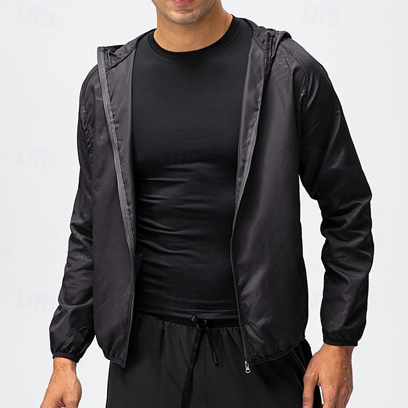 Men's Hiking Jacket Rain Jacket Outdoor Floral Botanical Portable Anti-Mosquito Quick Dry Lightweight Top Single Slider Full Length Visible Zipper Fishing Climbing Beach Light Pink Dark Grey Black 2025 - $2.99 –P6