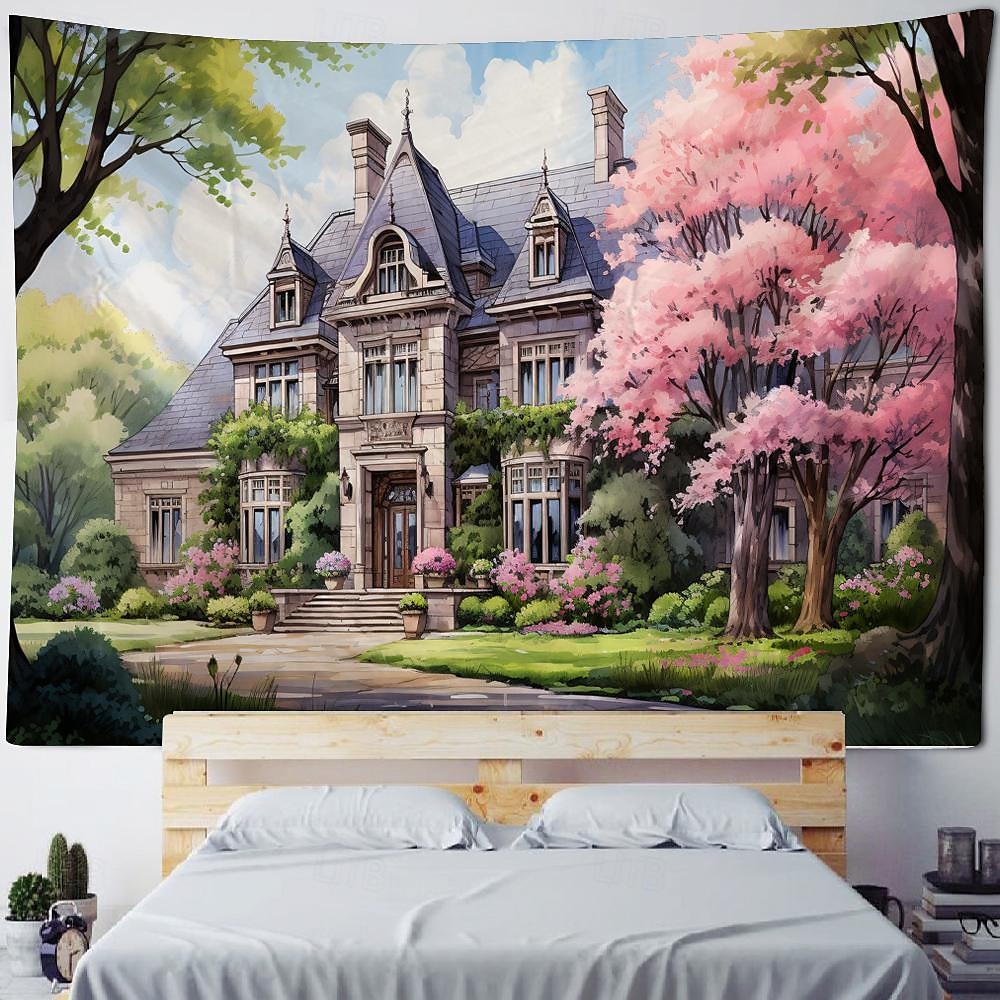 Природа сельской местности вид висит гобелен стены искусства большой гобелен фреска декор фотография фон одеяло занавеска дома спальня гостиная украшения фермерский дом 2026 - $17.99 –P12