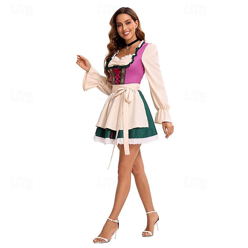 Oktoberfest Dirndl Trachtenkleider Dirndl Blouse Oktoberfest / Beer Bavarian German Munich Wiesn Women's Traditional Style Cloth Dress Apron 2025 - $37.99 –P3