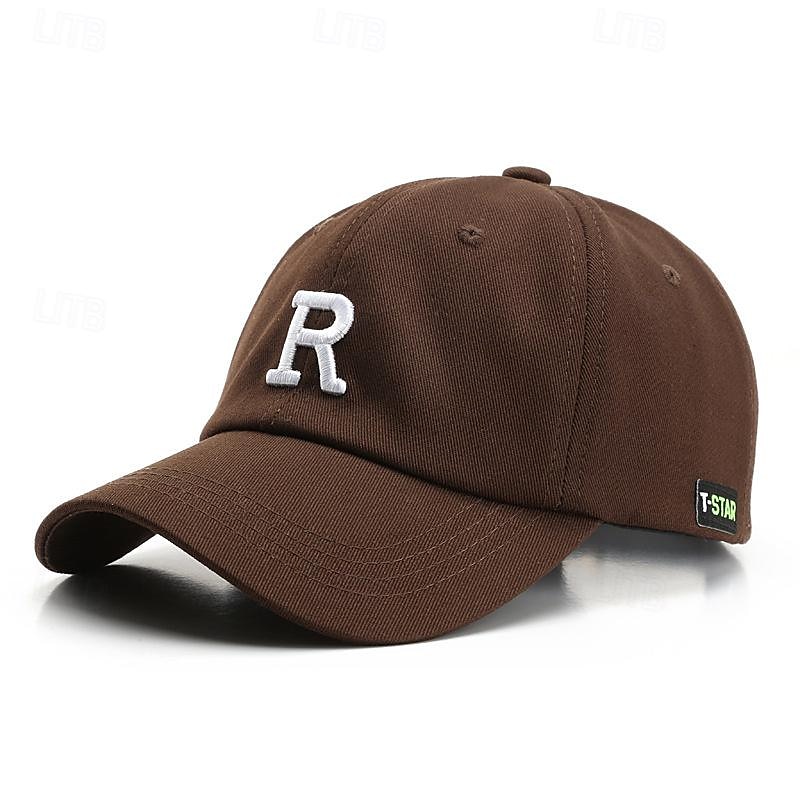 Herr Basebollkeps Solhatt Trucker Hat Svart Brun Bomull Broderad Mode Ledigt Gata Dagligen Bokstav Justerbara Solskyddskräm Andningsfunktion 2025 - $7.49 –P7