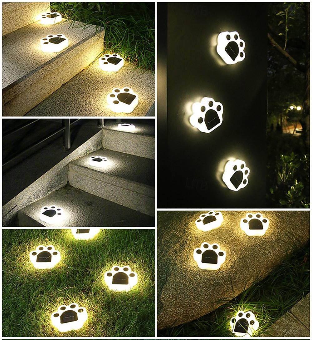 1/4pcs Outdoor Solar Cat Paw Lawn Lights, Solar Cute Cat Paw Deck Lights Ground Lamps LED Cat Paw Scene Light Landscape Light 2026 - $12.99 –P6