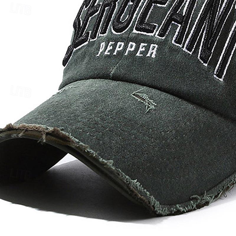 Voor heren Baseballpet Zonnehoed Trucker Hoed Zwart Wijn Katoen Geborduurd Modieus Casual Straat Dagelijks Brief Verstelbaar Zonbescherming Ademend 2026 - $7.49 –P9