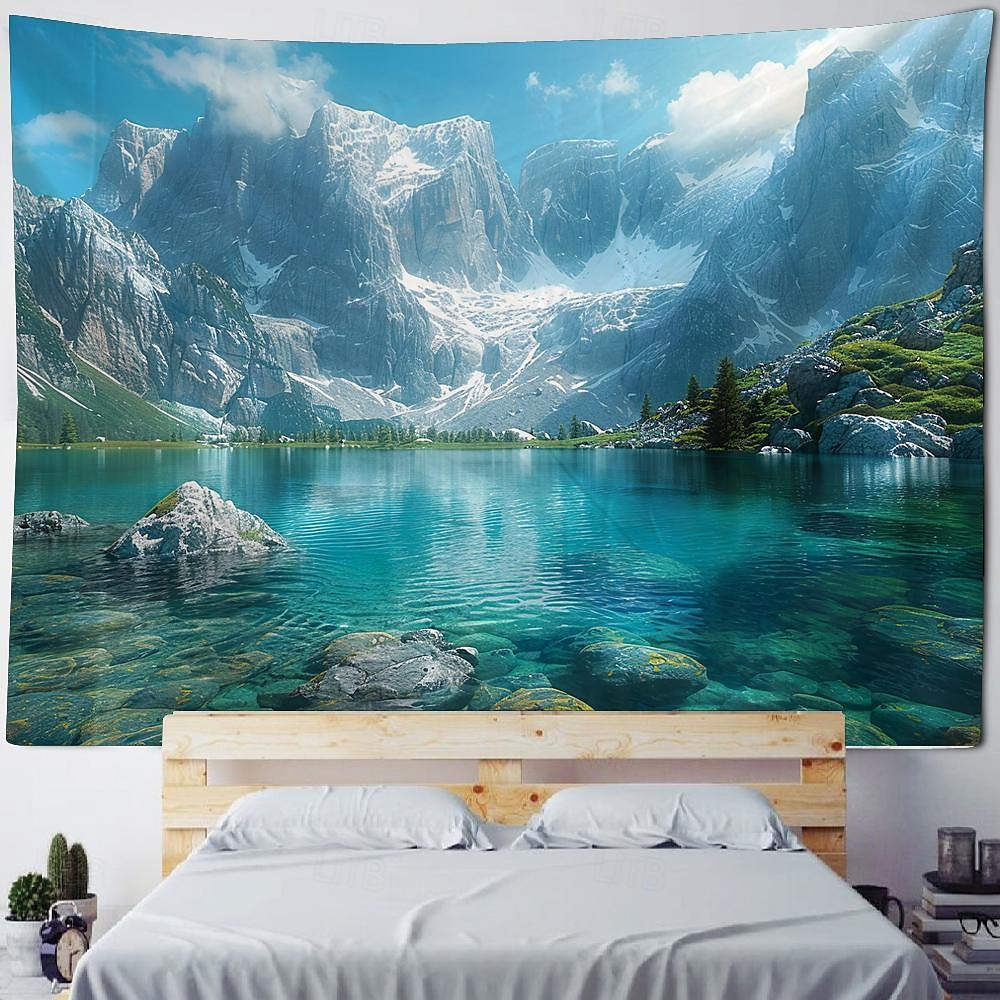 natura wodospad skała wisząca gobelin krajobraz ściana sztuka duży gobelin mural wystrój fotografia tło koc kurtyna strona główna sypialnia dekoracja salonu 2025 - $16.99 –P7