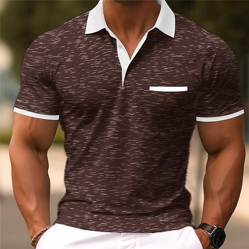 Pánské Sportovní Polo Golfová košile Sport Klopa Krátký rukáv Módní Základní Barevné bloky Slátanina Léto Běžný Černá Rubínově červená Námořnická modř Světle šedá Sportovní Polo 2025 - $17.99 –P2