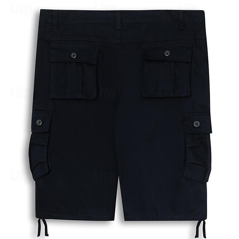 Homens Bermuda Cargo Calção Shorts casuais Bolso multi Perna reta Tecido Conforto Macio Comprimento do joelho Ao ar livre Casual Diário Moda Roupa de rua Preto Azul Marinha Micro-Elástica de 2025 por $28.99 –P6