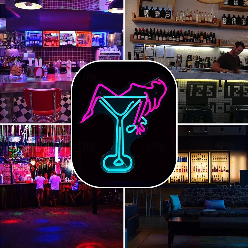 Oktoberfest Cocktail USB Neon LED Sign Light, Luminous Styling Neon Light Beer Bar Club Acrylic Neon Light for Hotel Bar Cafe Birthday Party Teen Room Wall Decoration Light Sign 1PC 2025 - $97.99 –P4