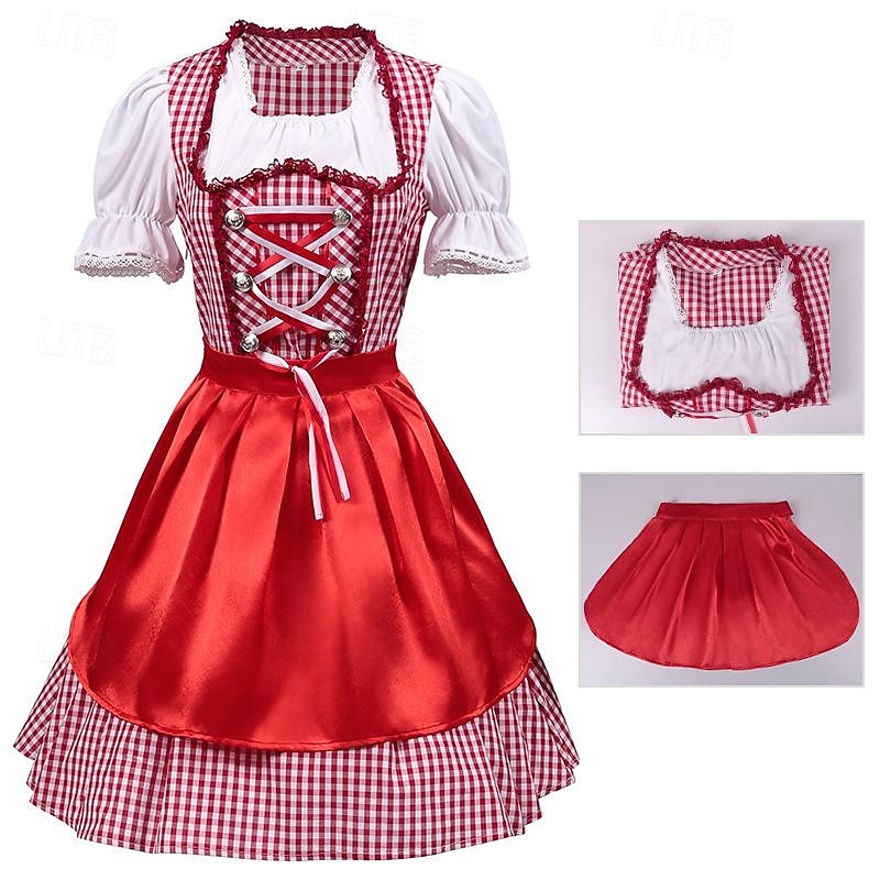Oktoberfest Šaty Dámské šaty Trachtenkleader Oktoberfest / pivo Bavorský Tradiční kostýmní šaty Louky Dámské Tradiční Styl Tkanina Halenka Šaty Zástěra 2025 - $49.99 –P2