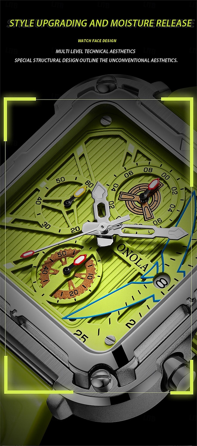 ONOLA Men Quartz Watch Creative Fashion Casual Wristwatch Luminous Calendar Waterproof Decoration Silicone Gel Watch 2025 - $52.99 –P7