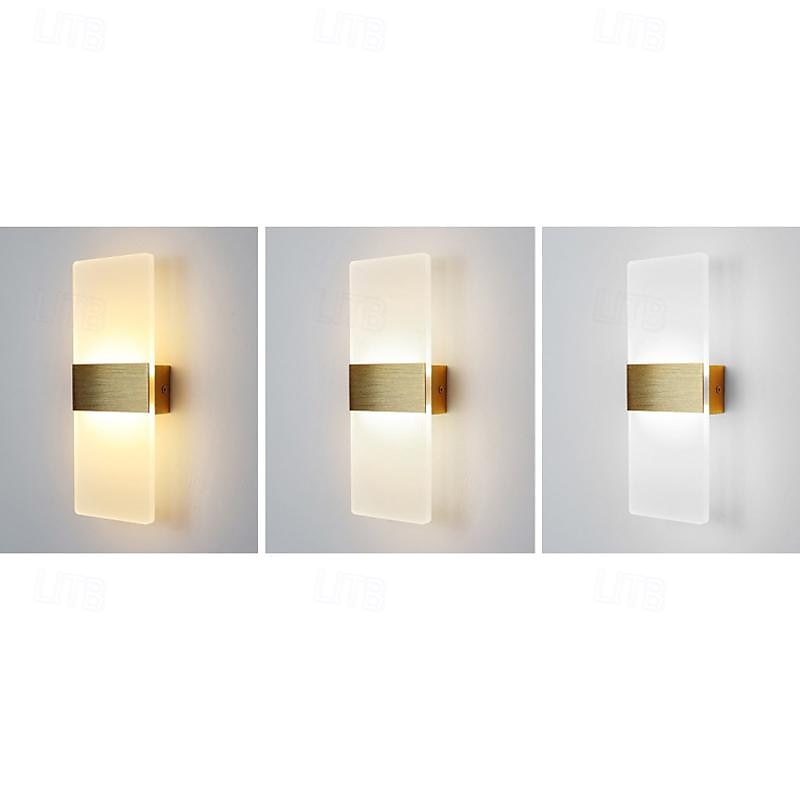 led vegglampe 2-farget lyskilde 10cm 5w akryl moderne minimalistisk ip54 innendørs dekorative hjem interiørbelysningsarmaturer for stue soverom korridor gang 85-265v 2025 - $33.99 –P2