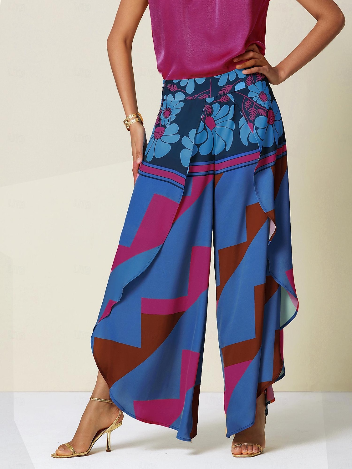 Women's Swing Full Length Pants Birthday Weekend Blue Rose Red Spring & Summer S M L 2025 - $52.99 –P4