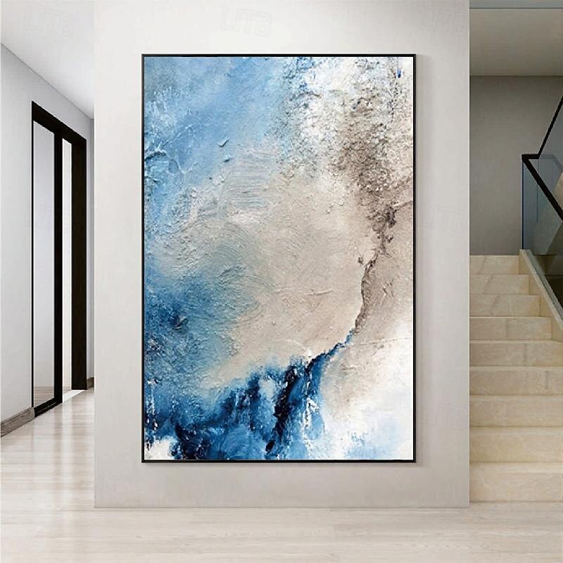 großes handgemachtes abstraktes Küstenlandschafts-Ölgemälde auf Leinwand, großes Ölgemälde, Wandkunst, Ölgemälde, blaue Himmelskunst, individuelles Gemälde für Wohnzimmer, Schlafzimmer, Dekoration 2025 - $125.99 –P16