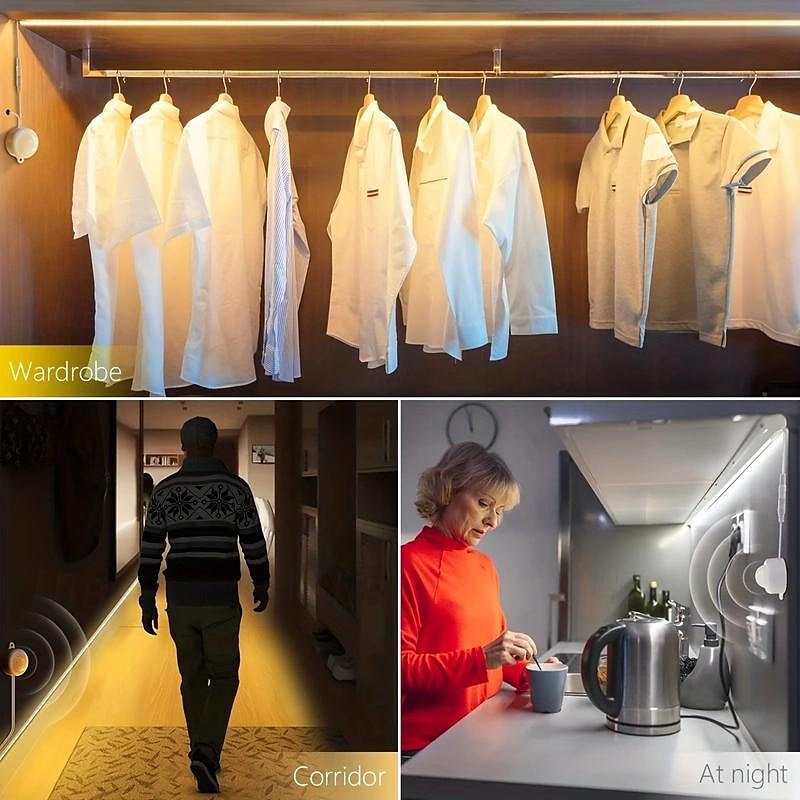 USB Wireless PIR Motion Sensor LED Strip Lights 5M 300 LEDs 5V High Brightness COB LED Tape Kitchen Cabinet Smart Night Sensor Lamp 2025 - $15.49 –P11