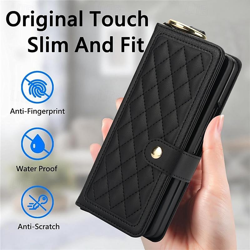 телефон Кейс для Назначение SSamsung Galaxy Z-сгиб 6 Z Fold 5 Z Fold 4 Z Fold 3 Кейс на заднюю панель со стендом Магнитный с ремешком Ретро ТПУ Кожа PU 2025 - $28.99 –P7