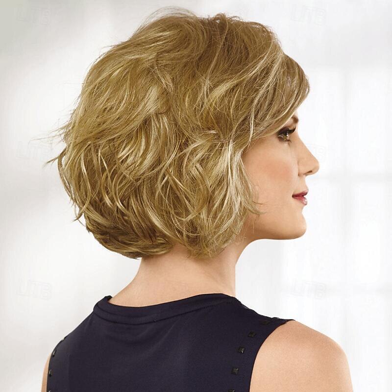 Perruque de mode pour femmes perruques synthétiques blondes courtes perruque bouclée perruques synthétiques naturelles moelleuses pour un usage quotidien de fête de 2025 ? $18.49 –P3