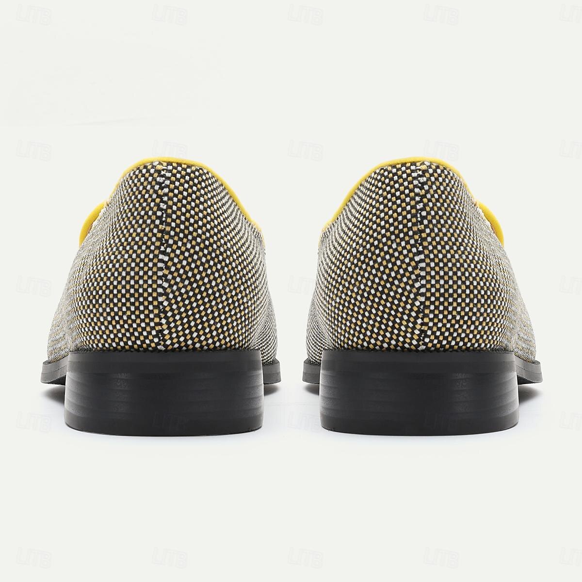 Homme Mocassins et Slip On Mocassins de confort Nylon Microfibre Confortable Antidérapantes Mocassins Noir / Jaune de 2025 ? $54.99 –P3