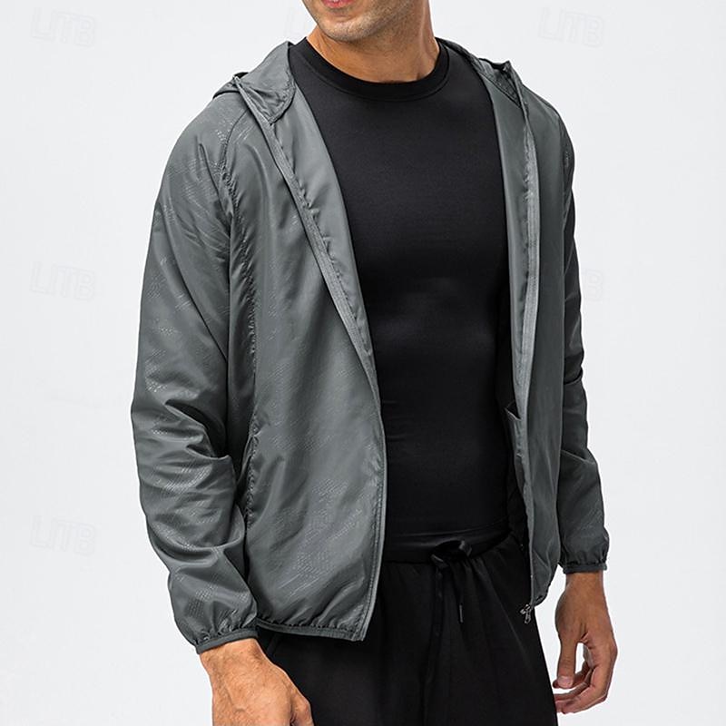 Men's Hiking Jacket Rain Jacket Outdoor Floral Botanical Portable Anti-Mosquito Quick Dry Lightweight Top Single Slider Full Length Visible Zipper Fishing Climbing Beach Light Pink Dark Grey Black 2025 - $2.99 –P1