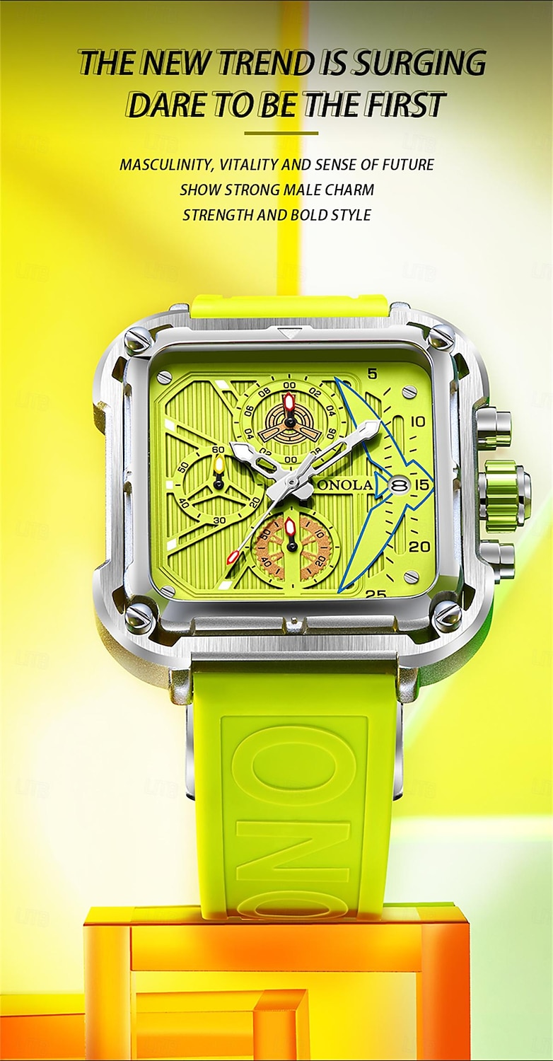 ONOLA Men Quartz Watch Creative Fashion Casual Wristwatch Luminous Calendar Waterproof Decoration Silicone Gel Watch 2025 - $52.99 –P2