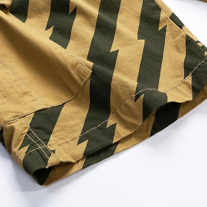 Herre Taktiske shorts Cargoshorts Shorts Knapper Multi lomme Stripe Anvendelig Knelengde utendørs Daglig Camping & Vandring Mote Klassisk Svart Militærgrønn 2025 - $35.99 –P12