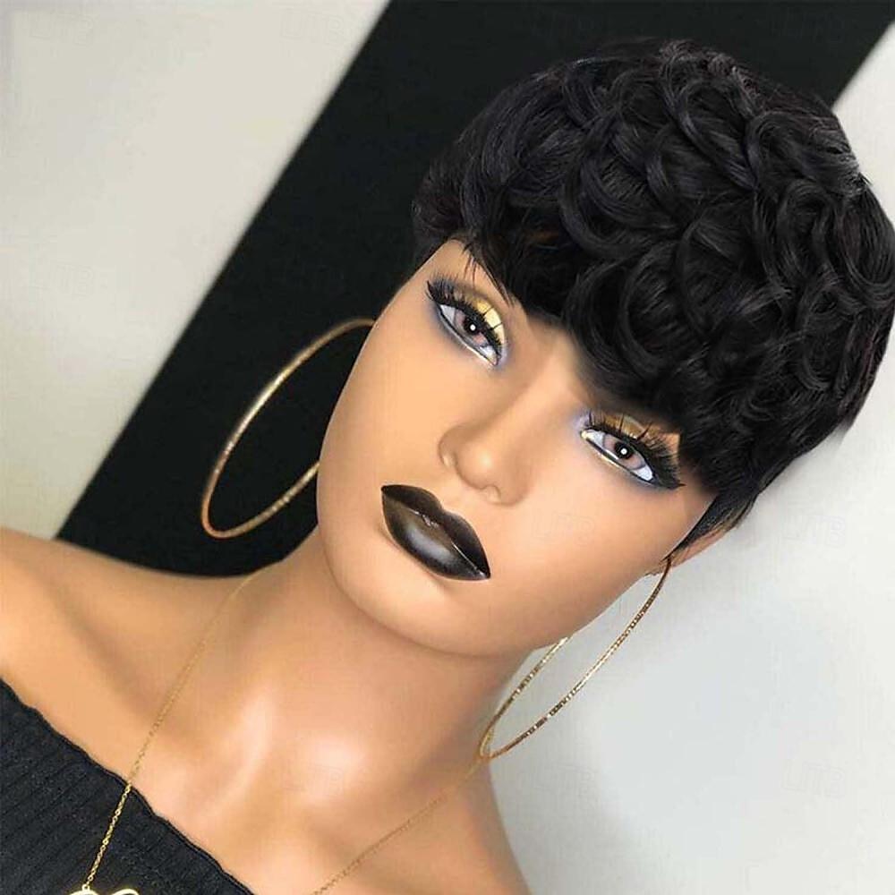 kort krullend pixie cut pruik menselijk haar korte pruiken voor zwarte vrouwen pixie cut pruiken menselijk haar kort menselijk haar pixie cut lijmloze pruik korte pruiken natuurlijk krullend kleur 1b 2025 - $47.99 –P5
