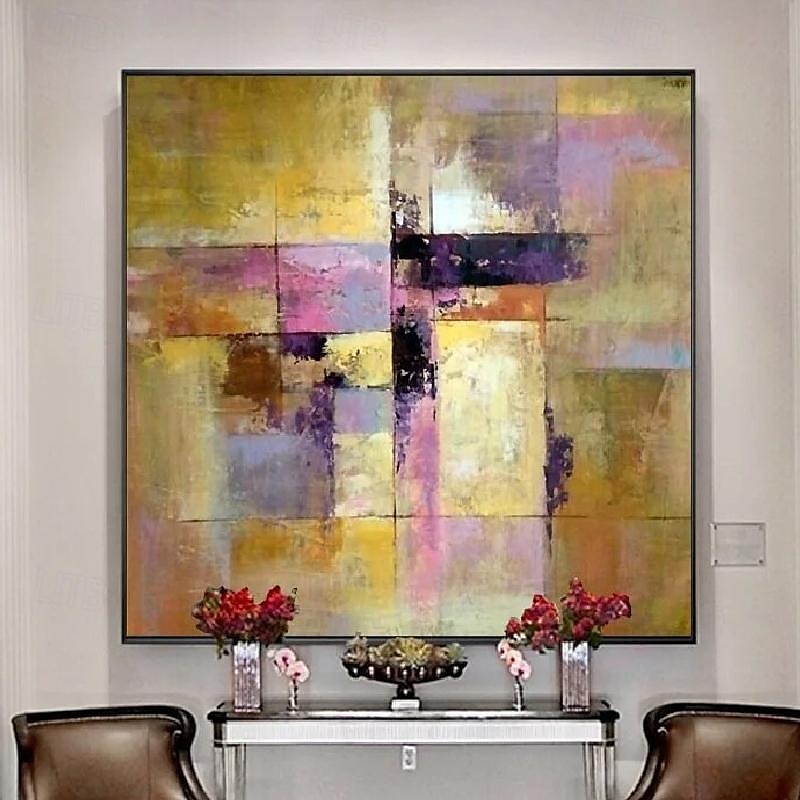 abstraktes goldenes Ölgemälde auf Leinwand, handgefertigt, modernes Ölgemälde, handgemalt, großes abstraktes Ölgemälde, Wandkunst, Gemälde für die Heimdekoration 2025 - $125.99 –P1