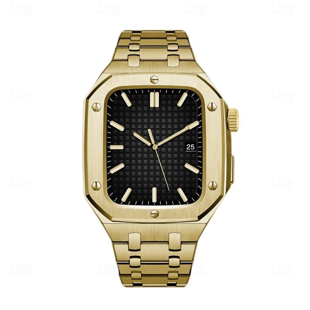 Link Bracelet Compatible with Apple Watch band 44mm 45mm with Case Luxury Butterfly Buckle Stainless Steel Strap Replacement Wristband for iwatch Series 8 7 6 5 4 SE 2025 - $89.99 –P8