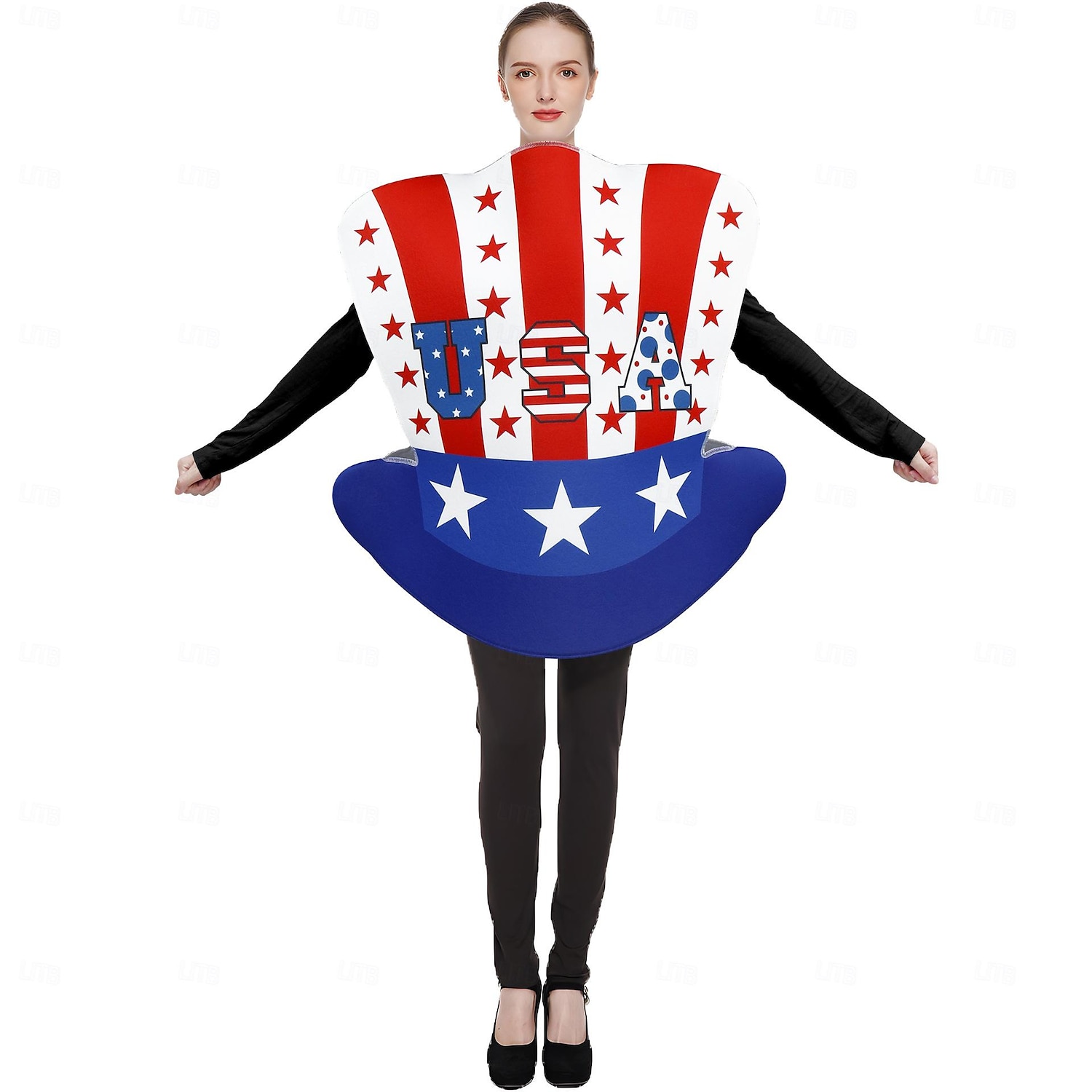 Bandera de USA Disfraz de carnaval Disfraz del 4 de julio Adulto Hombre Mujer Gracioso Rendimiento Fiesta Carnaval Día de la Independencia 4 de julio Disfraz de carnaval fácil 2025 - €20.99 –P2