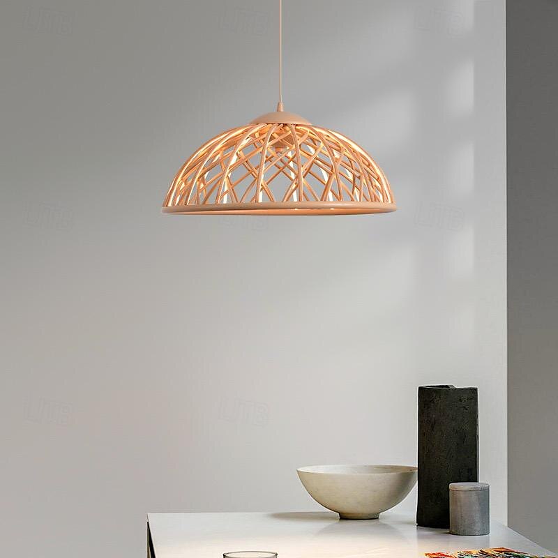 lampada a sospensione a led bianco caldo 45 cm 1 luce vintage a forma di ciotola lanterna antica in vimini lampada a sospensione in metallo acrilico giardino sala da pranzo studio camera da letto del 2025 a $449.99 –P5