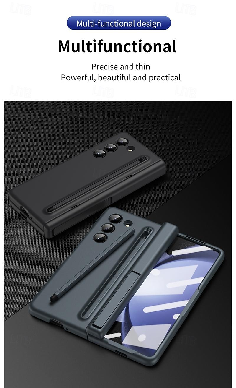 2025年 Samsung Galaxy Z Fold 6 Z Fold 5 Z Fold 4 Z Fold 3用のスタンドホルダーおよびスクリーンプロテクター付きバックカバー、フルボディ保護アーマーPC  コレクション – $31.99 –P5