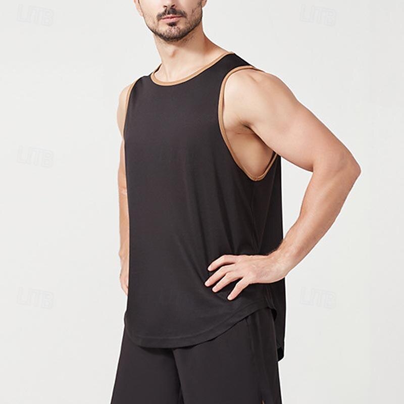 Voor heren T-shirt Wandelvest Mouwloos Strakke ronde hals Singlet Mouwloos shirt Vesttopje Buiten Sneldrogend Zacht Zweetafvoerend Polyester Zwart Oranje Groen Klimmen Kamperen / wandelen / grotten 2025 - $13.49 –P11