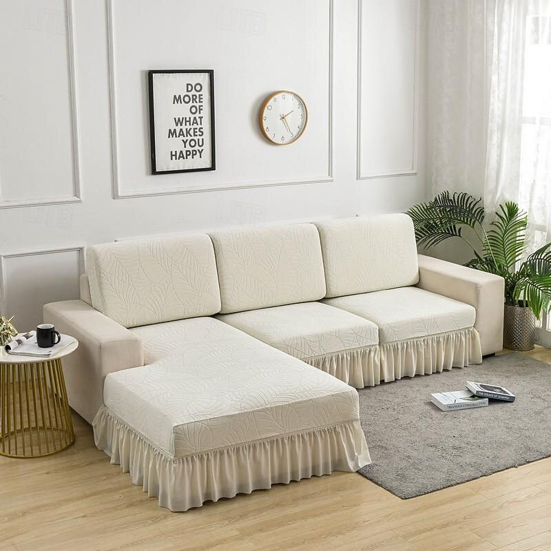 Capa de almofada de sofá com saia para sala de estar com design vintage, protetor de móveis resistente à água, elastano, elástico removível, capa de sofá de canto em forma de L de 2025 por $10.99 –P7