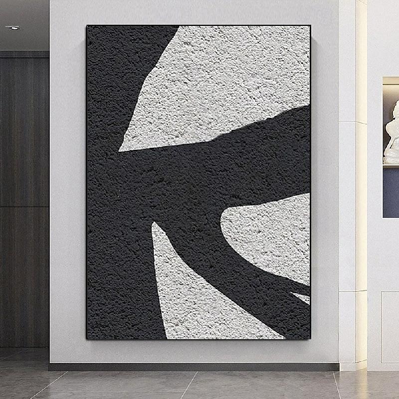 zwart-wit olieverfschilderij handgemaakte wabi sabi abstracte olieverfschilderij wandkunst kunstwerk muurschildering moderne abstracte olieverfschilderij geometrische wandkunst schilderij voor 2025 - $116.99 –P8