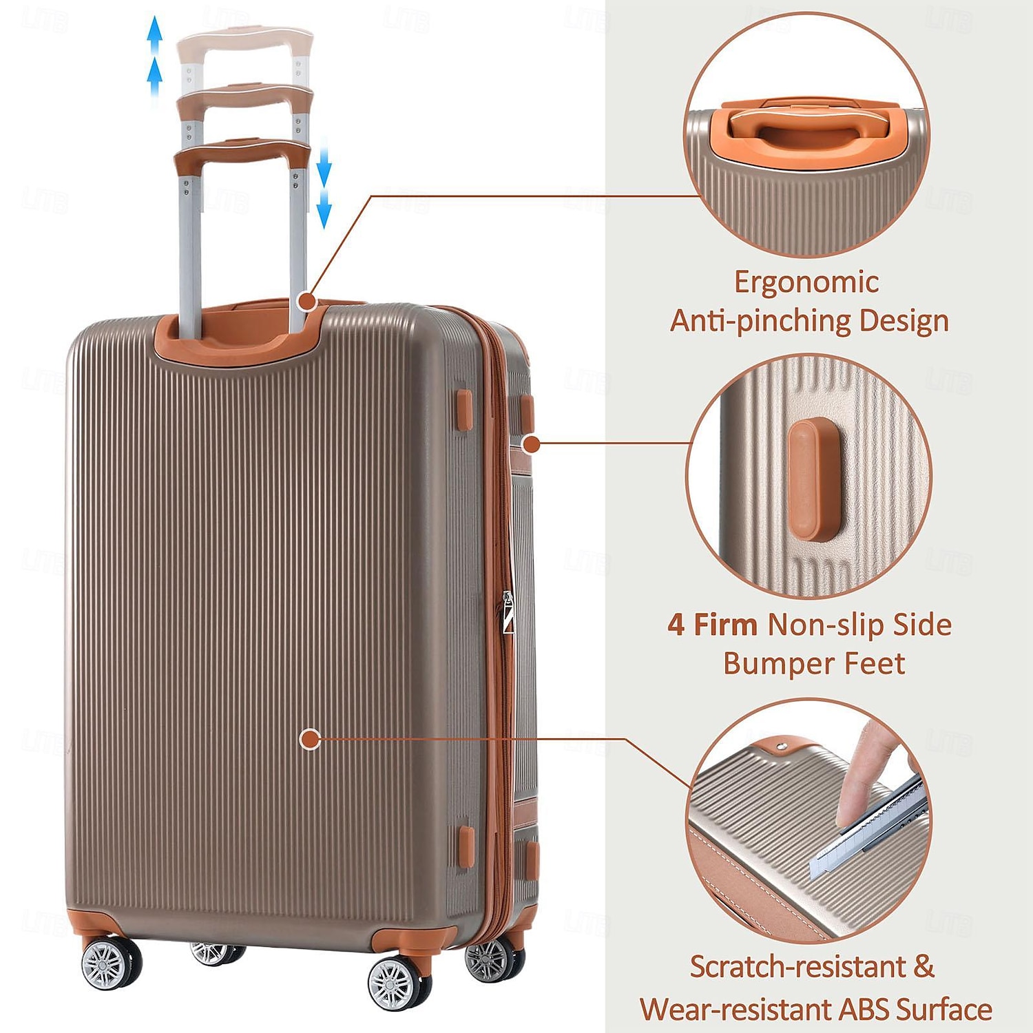 Ensemble de valises 3 pièces, bagage de voyage léger et extensible à coque rigide en ABS avec serrure Tsa, roulettes pour hommes et femmes de 2025 ? $296.09 –P3