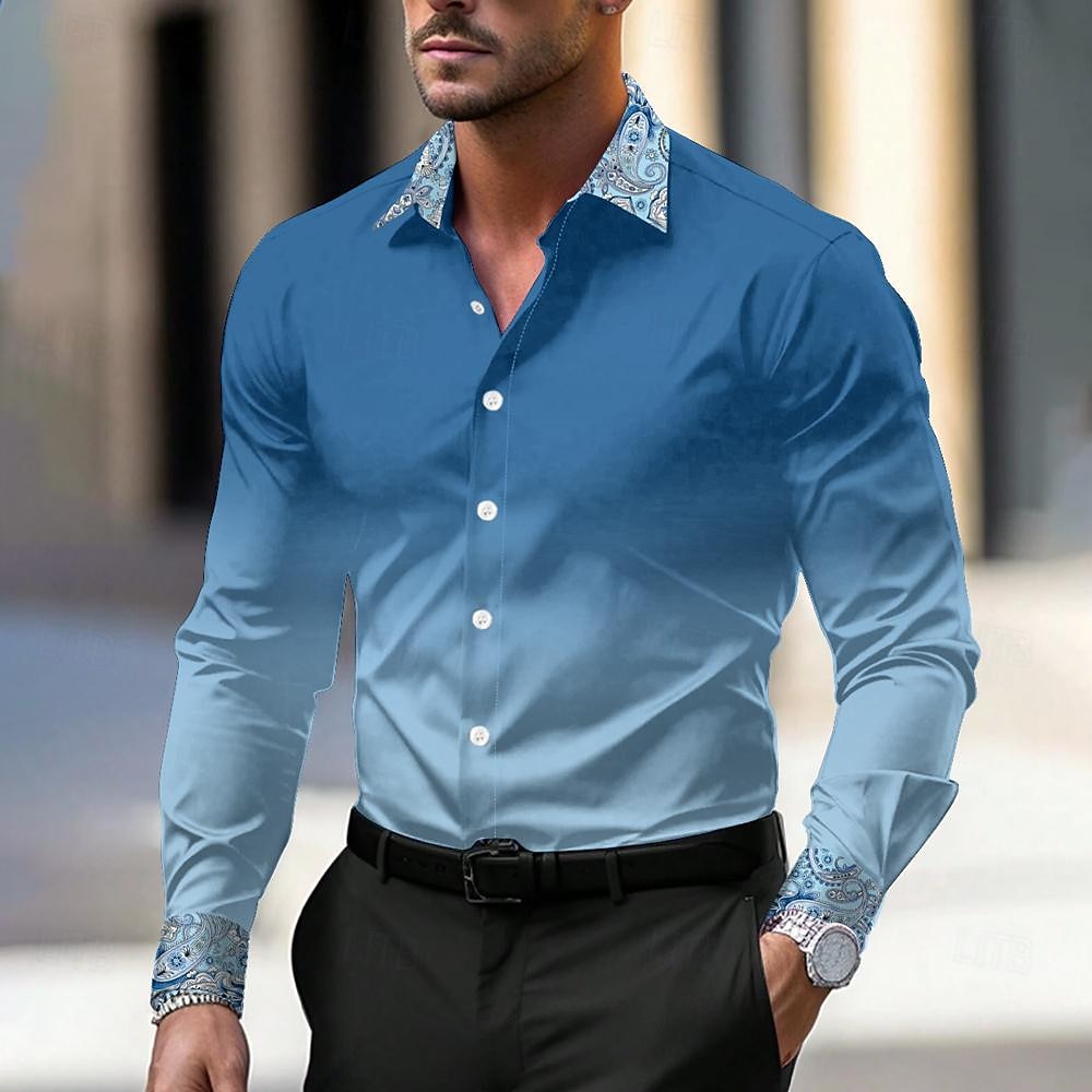 Homme Chemise Chemises imprimées Formel Noir Rose Claire Bleu manche longue Col rabattu Automne Hiver Vêtement Tenue Boutons de 2025 ? $26.99 –P1