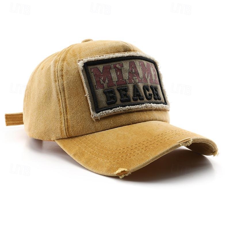 Herre Baseballcaps Solhatt Trucker Hat Svart Gul Bomull Broderi Mote Fritid Gate Daglig Bokstaver Justerbare Solkrem Pustende 2025 - $8.99 –P6