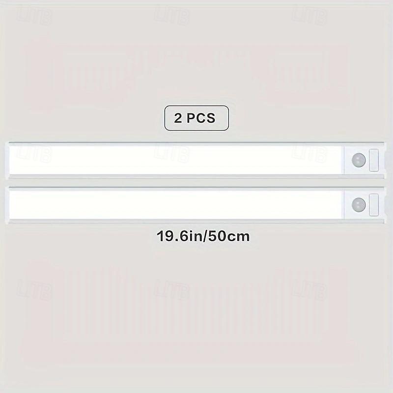2 stuks led bewegingssensorlicht, usb oplaadbaar onder kastverlichting draadloos, magnetisch voor keuken, kast en trap - instelbare kleurtemperatuur en helderheid 2025 - $21.99 –P15