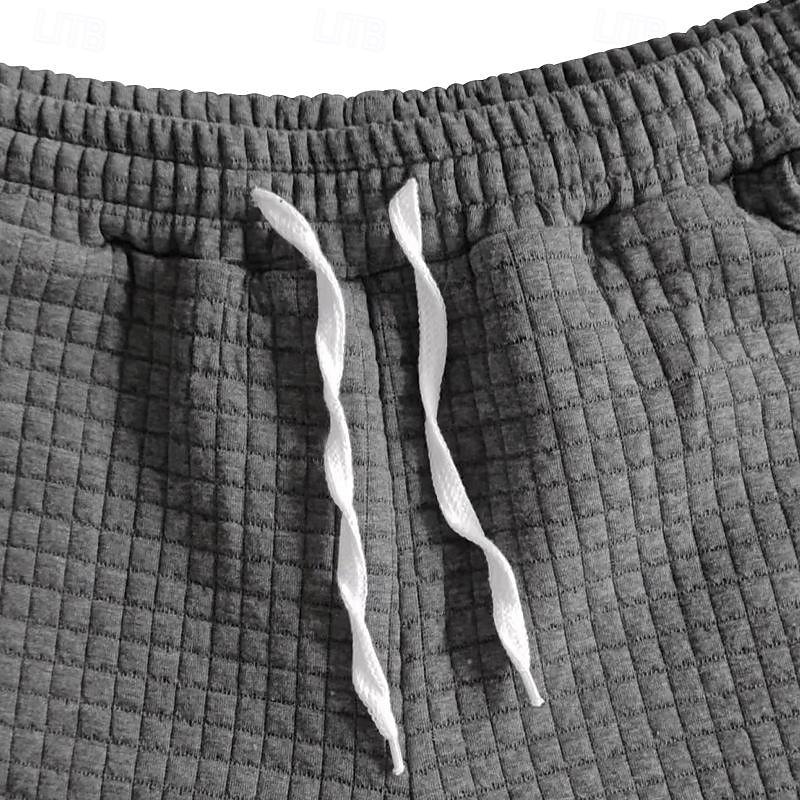 Pánské Waffle Henley košile Tričkové obleky Tepláková souprava Tenisové tričko Krátké rukávy Polo límec Léto Pevná barva Kreslení gymnastika Na běžné nošení Zip 2 ks Dovolená Denní nošení Sportovn 2025 - $37.99 –P7