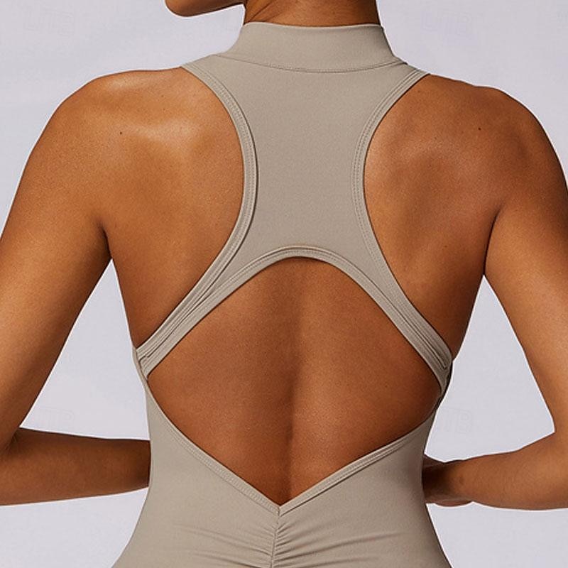 Mulheres Macacão Macacão de treino Pijama Macacão Zíper Côr Sólida Body Macaquinho Preto Fúcsia Ioga Ginástica Treino de Ginástica Cintura Alta Respirável Macio Sem Manga Esporte Roupas Esportivas de 2025 por $47.99 –P12